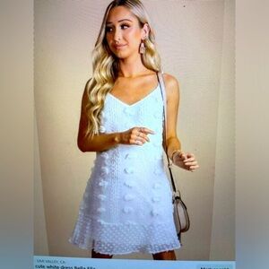 Bella Ella white Swiss dot lined dress size XL